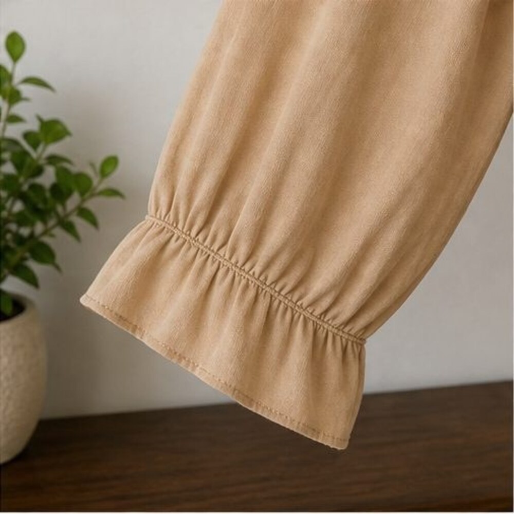 Camel Ruffle Blouse - Picture 5 of 6